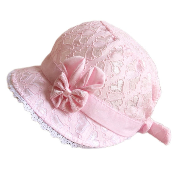Solid Color Lace Hollow Baby Girl Cap