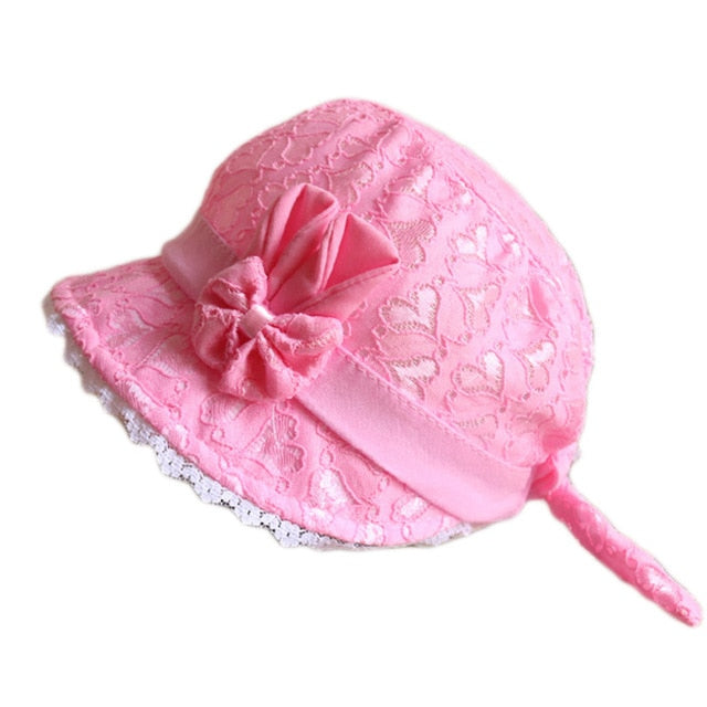 Solid Color Lace Hollow Baby Girl Cap