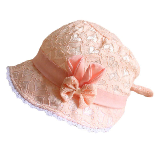 Solid Color Lace Hollow Baby Girl Cap